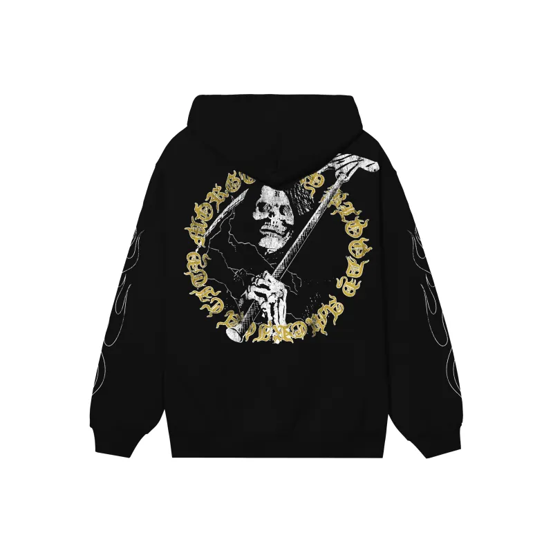 Revenge X City Morgue Grim Reaper Yellow Logo Hoodie-0