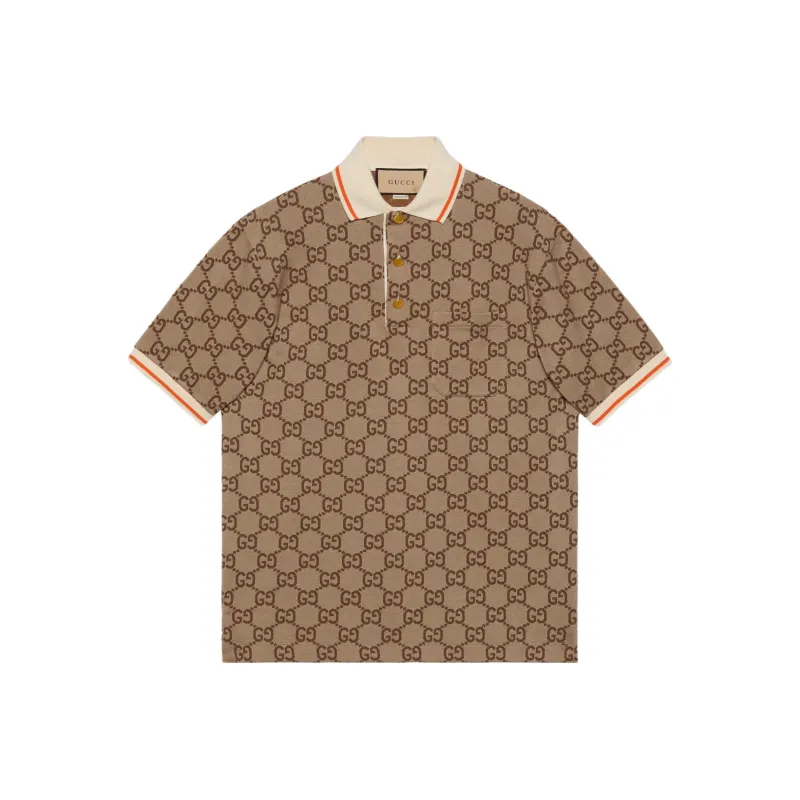GUCCI Gg Logo Jacquard Polo Shirt-0