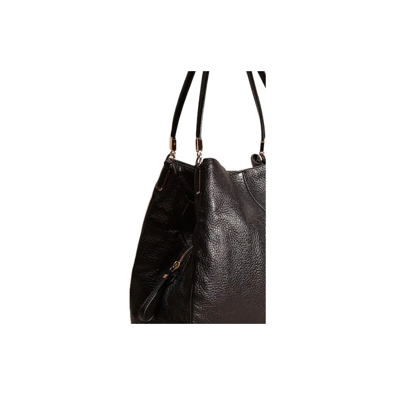 COACH Phoebe Leather Hobo Bag, Handbag, Shoulder Bag Large Size Women's Black-3