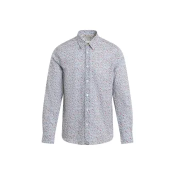 Paul Smith Floral Printed Curved Hem Shirt