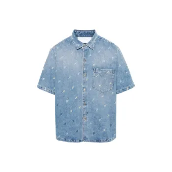 Axel Arigato Miles Logo Printed Denim Shirt