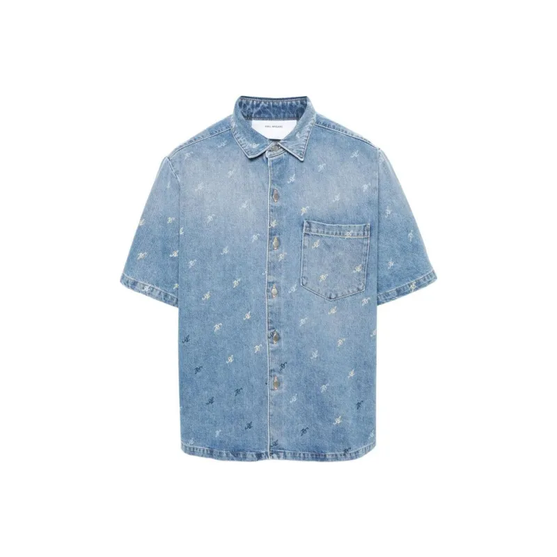Axel Arigato Miles Logo Printed Denim Shirt-0