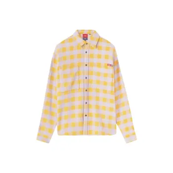 Dickies X Opening Ceremony Shirts Men Yellow Purple Color Block