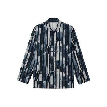 SKARO Shirt Men's Ink Blue Stripe