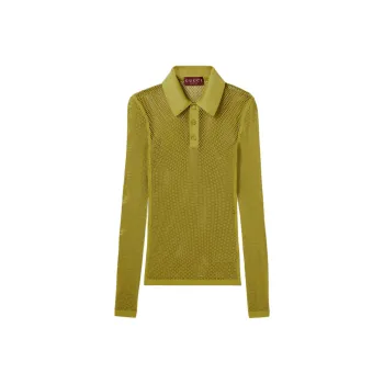 GUCCI Embossed Mesh Polo Shirt
