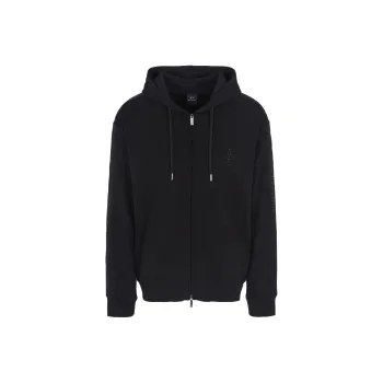 ARMANI EXCHANGE Logo Embroidered Zip Up Hoodie