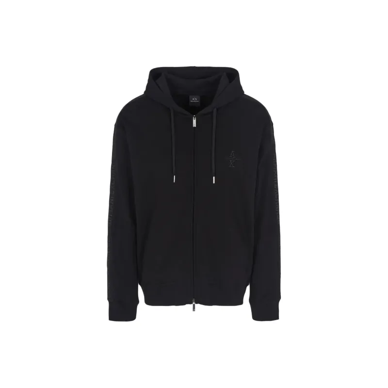 ARMANI EXCHANGE Logo Embroidered Zip Up Hoodie-0