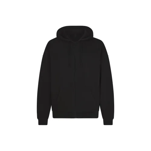 SKIMS TERRY MENS RELAXED ZIP UP HOODIE Sweatshirt Men's Washed Obsidian/Washable Obsidian