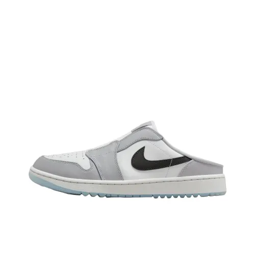 Jordan Air Jordan 1 Anti Slip Wear Resistant Low Top Golf Shoes Men's Gray Black