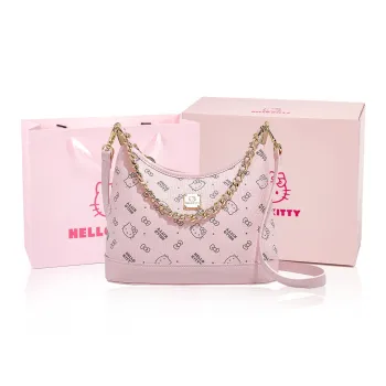 MESUCA Sanrio Hello Kitty Series PU Portable Crossbody Bag, Shoulder Bag Women's Pink/Brown/Milk Tea