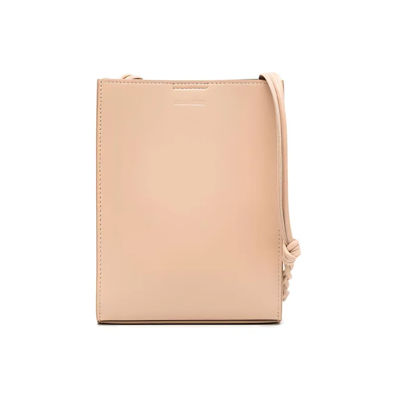 JIL SANDER Calfskin Messenger Bag Shoulder Bag Crossbody Bag Small Size Men's Beige-0
