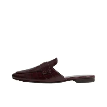 TORY BURCH Rubber Sole Closed Toe Slippers Women's Burgundy