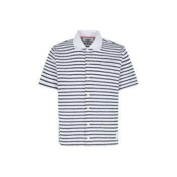 THOM BROWNE Short Sleeved Striped Shirt