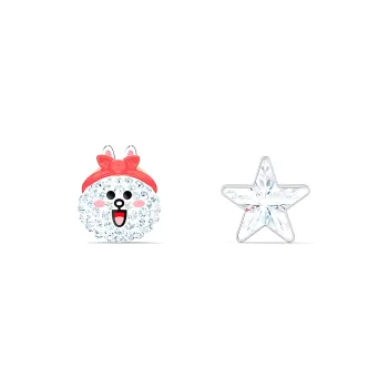 Swarovski Line Friends Stud Earrings Women's White