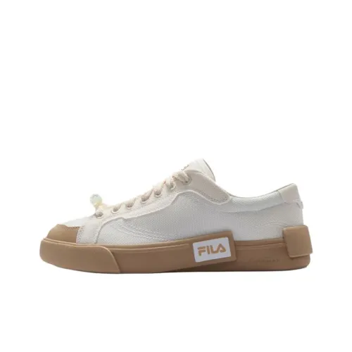 FILA FUSION POP Breathable And Lightweight Low Top Canvas Shoes Women's White Brown