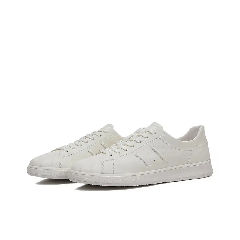 Bansley Abrasion Resistant Low Top Skateboard Shoes Men's White-2
