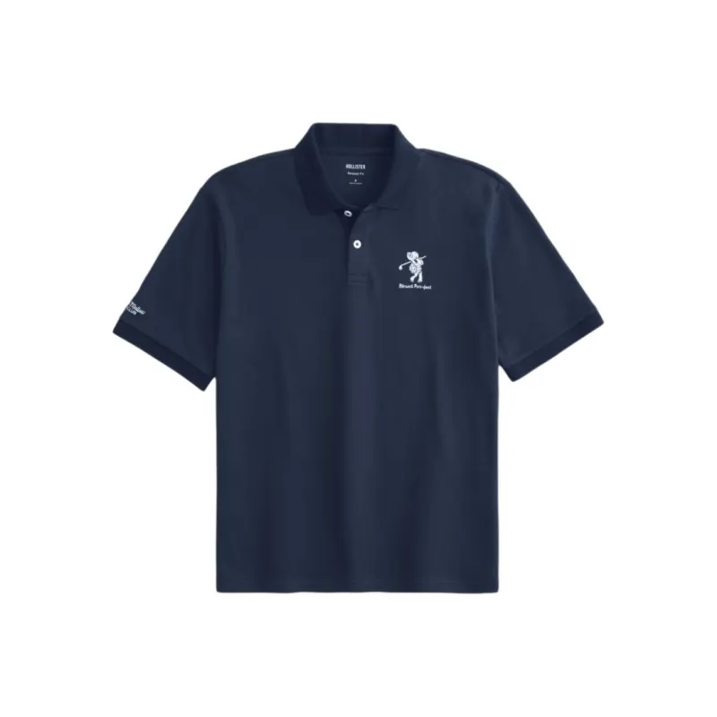 Hollister Polo Shirt Men's Marine Blue-0