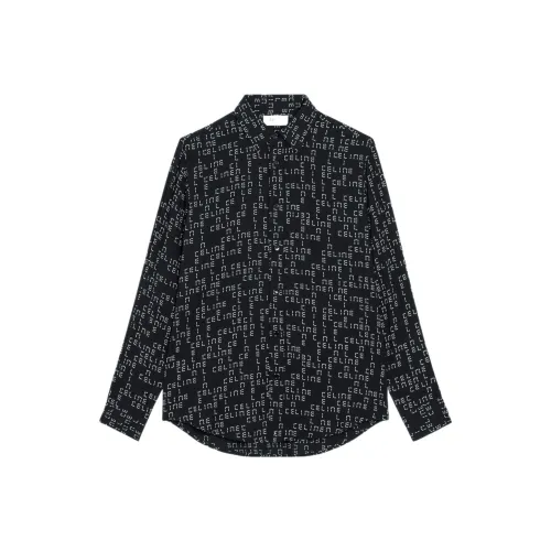 CELINE New Men'S Collection   Boy Doll Shirt Men's Black