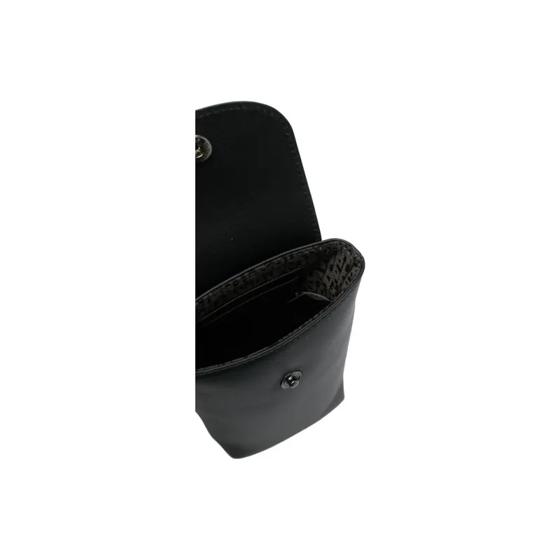 LONGCHAMP Le Pliage Xtra Leather With Cow Leather One Shoulder Crossbody Cell Phone Pouch Women's Black-4