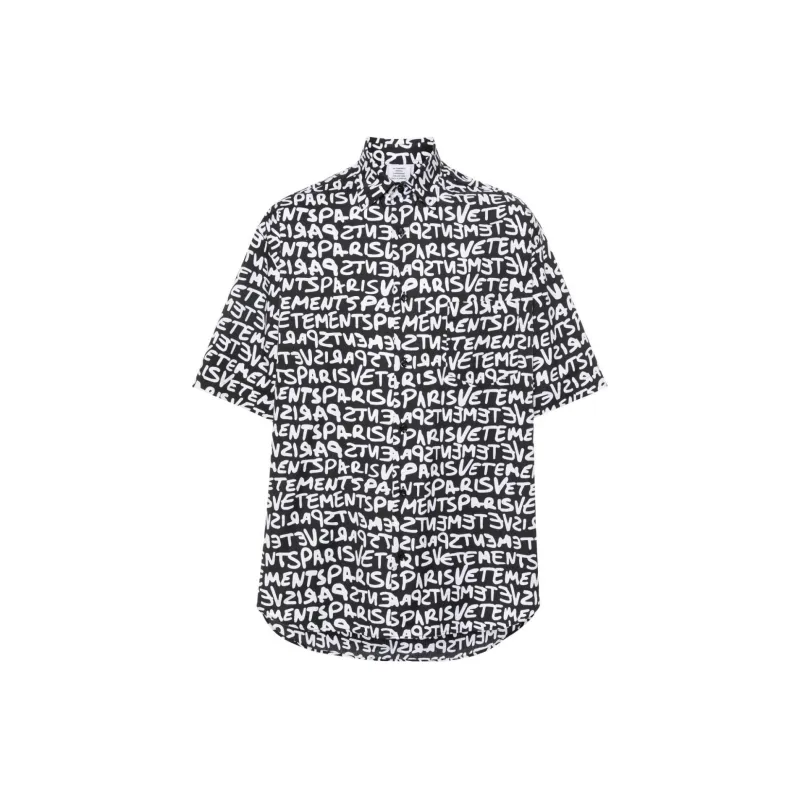 Vetements Graffiti Monogram Short Sleeve Shirt-0