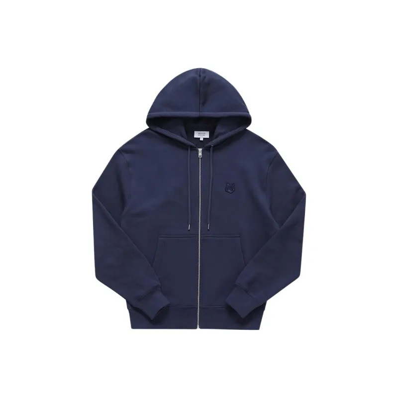 Maison Kitsune Zip Up Drawstring Hoodie-0