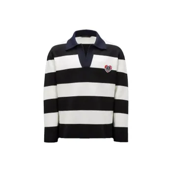 Moncler Stripe Long Sleeve Polo