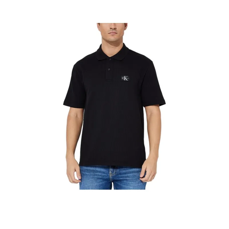 Calvin Klein Jeans Logo patch Check pattern Polo Shirt-1
