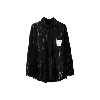 RAYSHOW Shirts Men Black