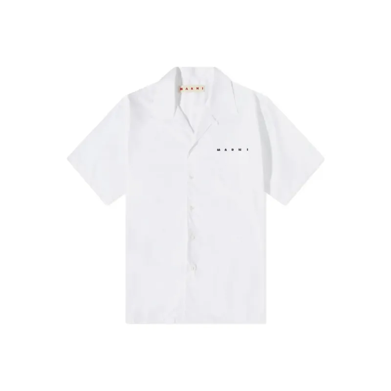 MARNI Boxy Fit Logo Bowling Shirt-0