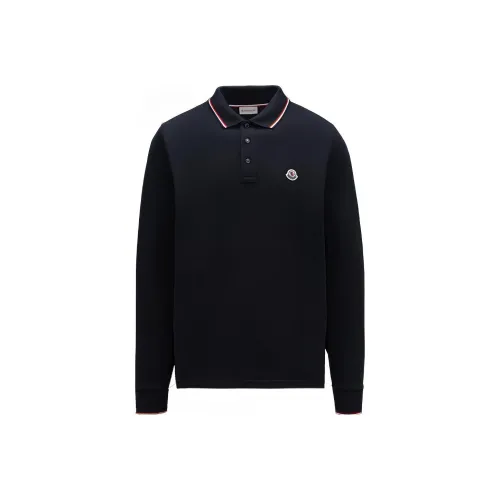 Moncler Logo Patch Long Sleeved Polo Shirt