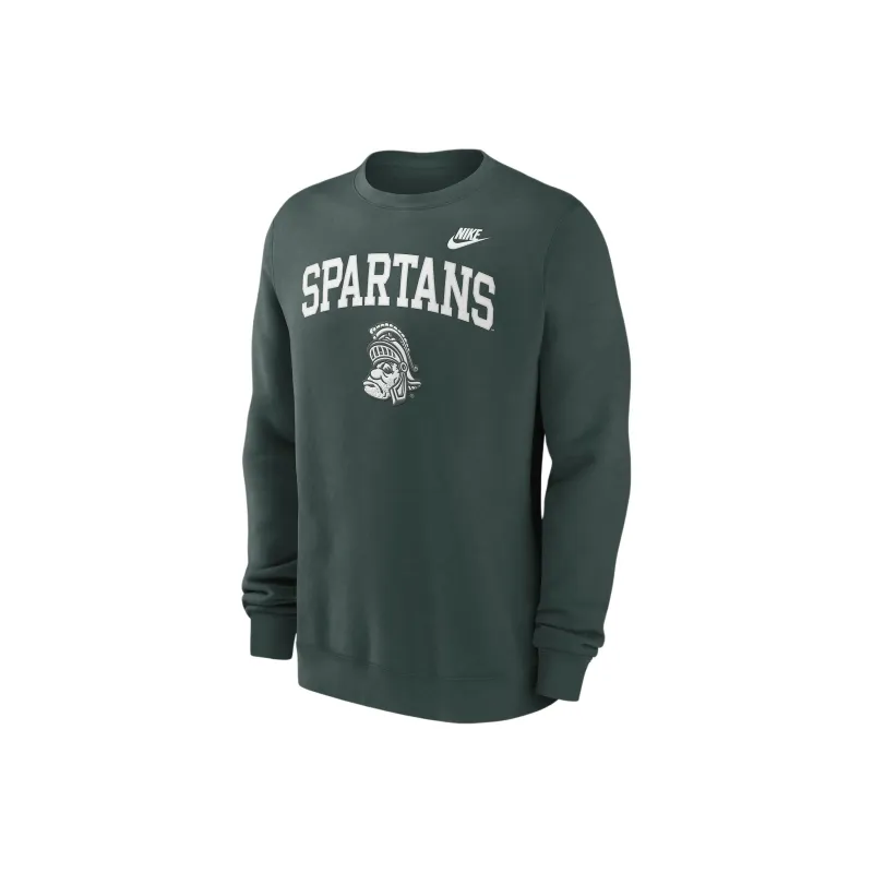Nike Michigan State Spartans Legacy Classic Arch Over Logo Men's Nike College Pullover Crew-0
