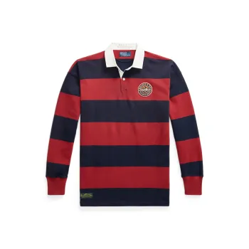 Polo Ralph Lauren Vintage Fit Striped Jersey Rugby Polo Shirt