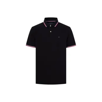 Tommy Hilfiger Polo Shirt Men's Obsidian Black Color