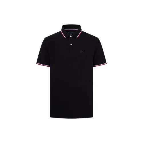Tommy Hilfiger Polo Shirt Men's Obsidian Black Color