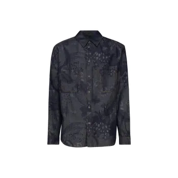 ETRO Pattern Jacquard Button Up Denim Shirt