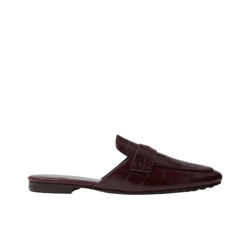 TORY BURCH Rubber Sole Closed Toe Slippers Women's Burgundy-1