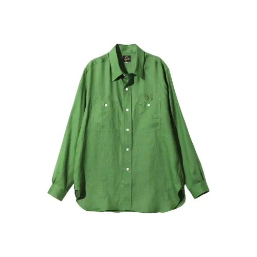Needles Butterfly-embroidery Linen Shirt