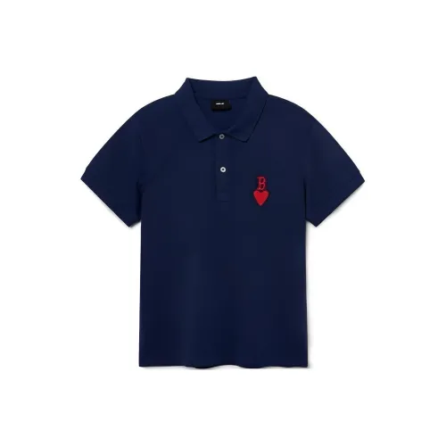 MLB SS23 Heart Heart Series Polo Shirts Men Navy Blue