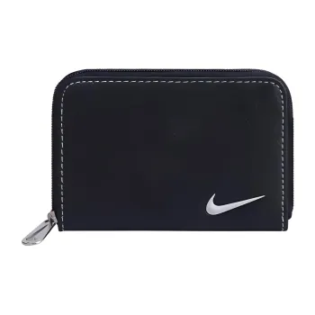 Nike Artificial Leather Clutch Wallet Card Holder Coin Purse Regular Unisex Black