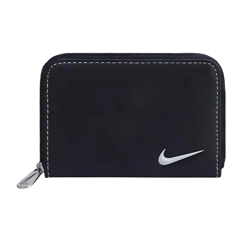 Nike Artificial Leather Clutch Wallet Card Holder Coin Purse Regular Unisex Black-0