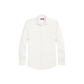 Ralph Lauren Purple Label Lin Silk Canvas Shirt Men's White