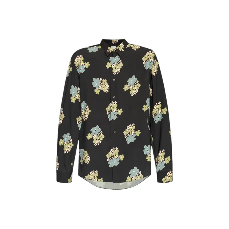 Paul Smith Floral Printed Curved Hem Shirt-0
