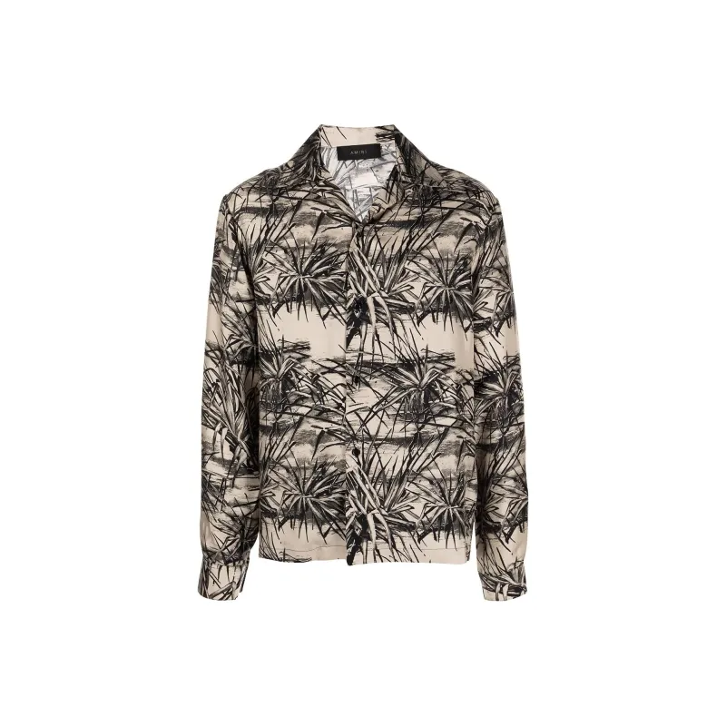 AMIRI Floral Aloha Long Sleeve Bowling Shirt-0