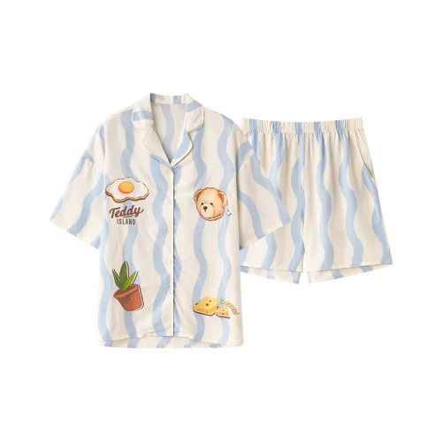 XIAFENYAN Pajama Set Women's Blue