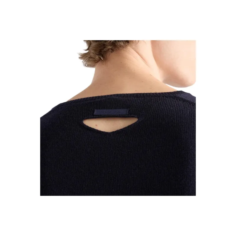PRADA V Neck Knitted Cropped Sweater-4