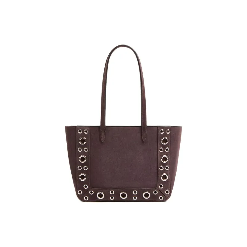 Valentino Suede Tote Bag, Shopping Bag, Shoulder Bag Mini Women's Brown-3