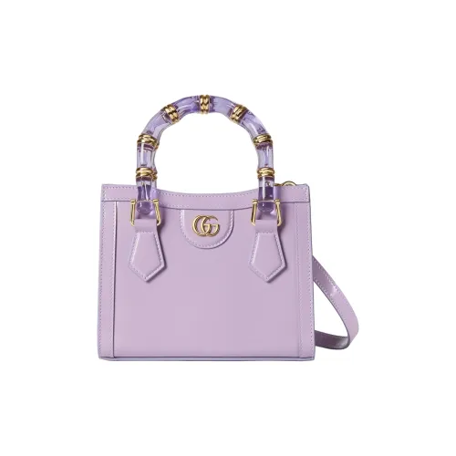 GUCCI Diana Polished Leather Tote Bag, Shopping Bag, Shoulder Bag, Handbag Mini Women's Light Purple