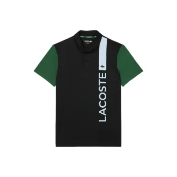 LACOSTE Polo Shirt Men's Black/Green/Light Blue