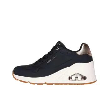 Skechers Uno Wedge   HI Steps Low Top Casual Shoes Women's Black
