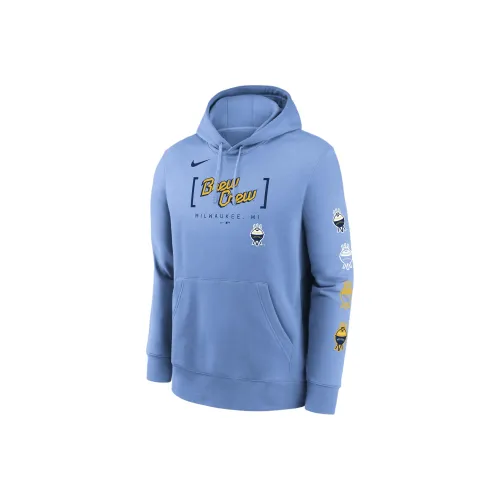 Nike MLB Collaboration Sweatshirt Milwaukee Brewing Company Team Men's Light Blue